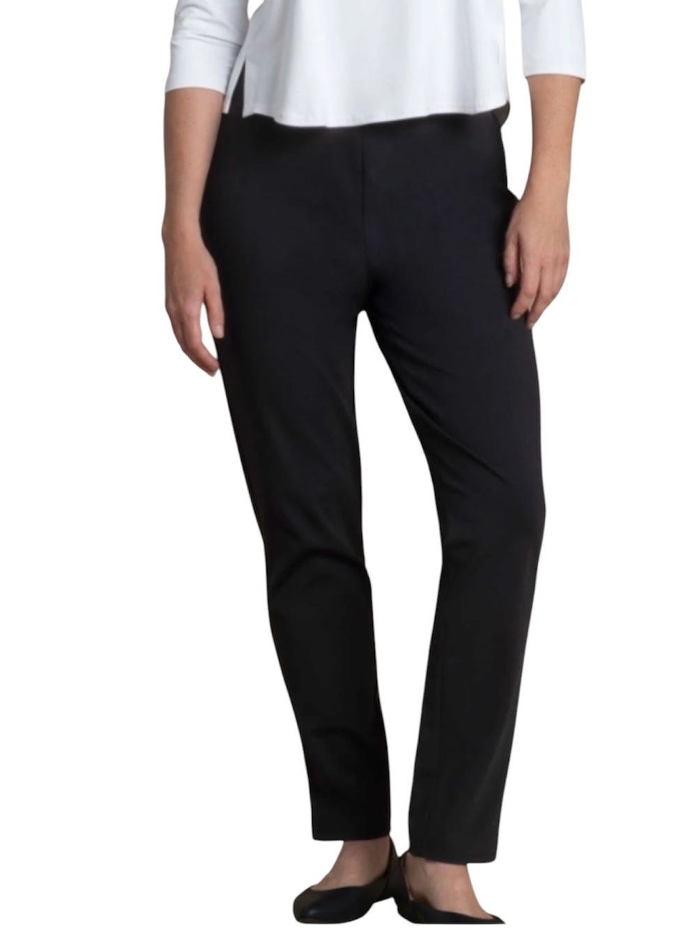 Sympli slim leg pull-on knit pants black 12
